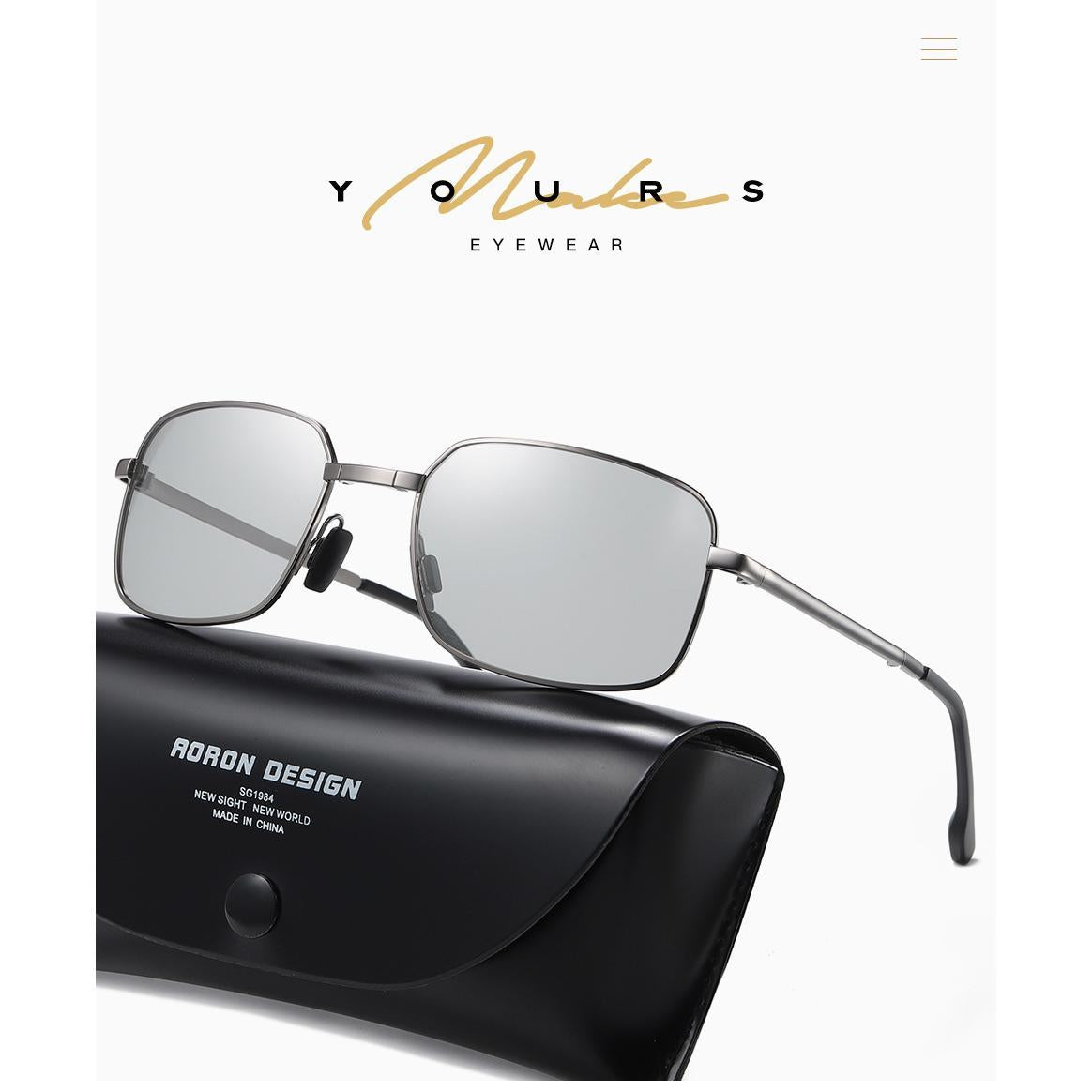 New men's metal polarizing discoloration folding sunglasses fashion sunglasses square night vision glasses MF615