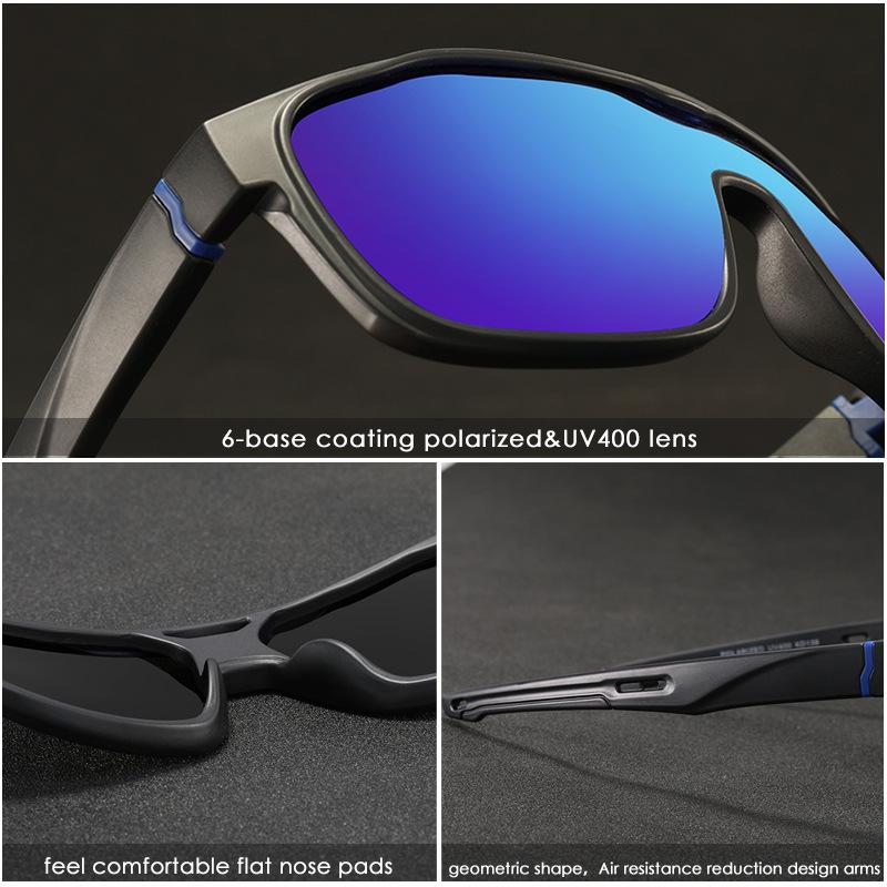 European and American large frame windproof sports sunglasses dazzling color real film polarizing fishing driver sunglasses MF139